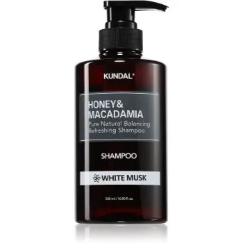 KUNDAL Honey & Macadamia White Musk sampon natural pentru păr uscat și deteriorat