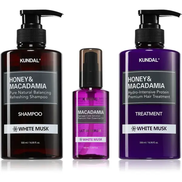 KUNDAL Honey & Macadamia White Musk set pentru păr uscat și deteriorat