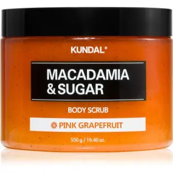 KUNDAL Macadamia & Sugar Body Scrub Pink Grapefruit exfoliant delicat pentru corp cu efect calmant