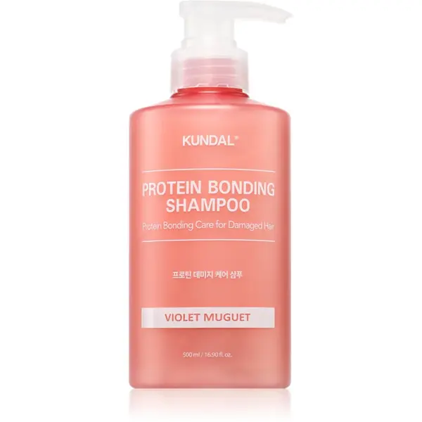 KUNDAL Protein Bonding Care Shampoo sampon hranitor pentru păr uscat și deteriorat cu parfum Violet Muguet 500 ml