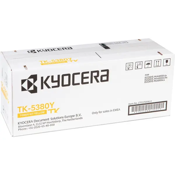 Kyocera Toner original Kyocera TK-5380Y, Galben, 10.000 de pagini, compatibil cu seriile ECOSYS M si PA
