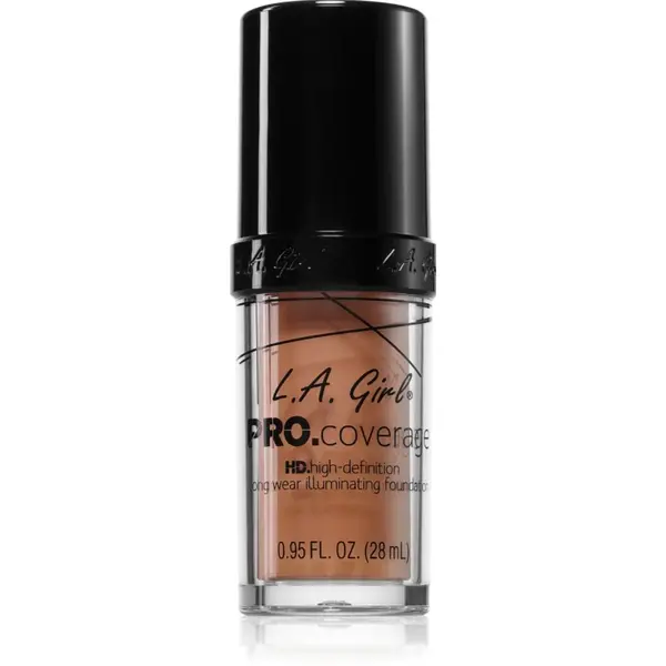 L.A. Girl Cosmetics PRO. Coverage fond de ten lichid iluminator culoare Warm Beige 28 ml