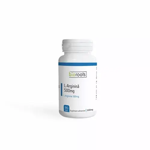 L-Arginină 500mg, 90 capsule vegetale | Bioroots