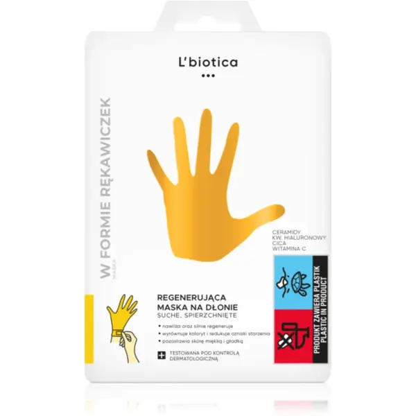 L’biotica Regenerating Hand Mask masca regeneratoare pentru maini sub formă de manusi 1 pereche