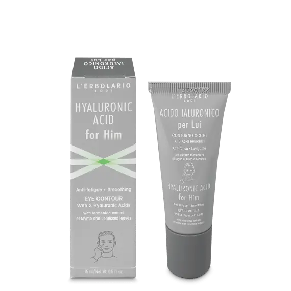L'Erbolario Contur pentru ochi anti oboseala cu acid hialuronic pentru barbati, 15ml