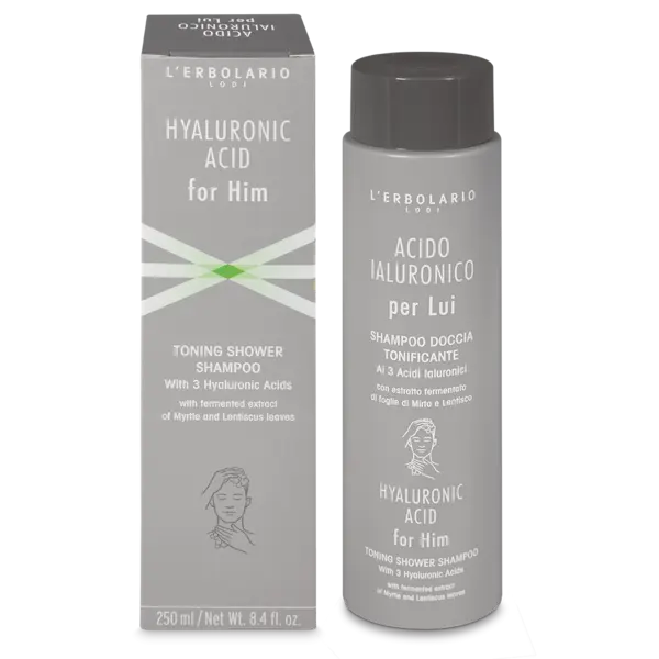L'Erbolario Sampon tonifiant cu acid hialuronic pentru barbati, 250ml