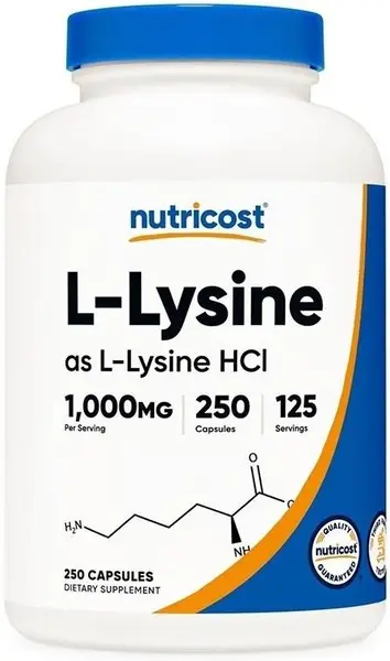 L-Lysine, 1000 mg, 250 capsule, Nutricost