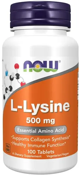 L-Lysine, 500 mg, 100 tablete, Now