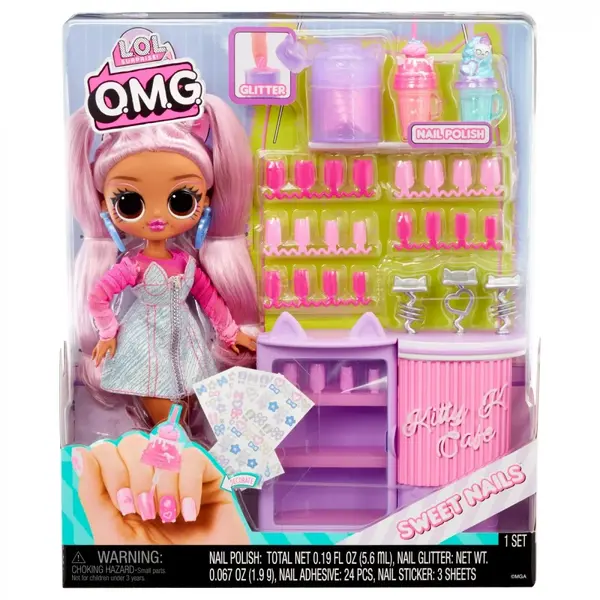 L.O.L. SURPRISE! OMG SWEET NAILS KITTY K CAFE SET PAPUSA CU ACCESORII