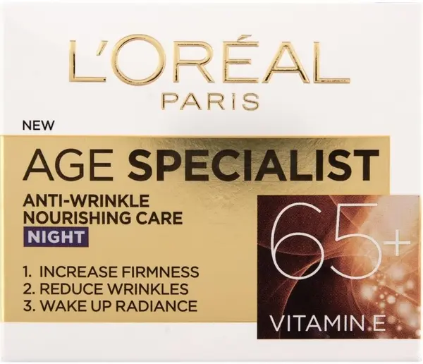 L'Oréal Age Specialist Crema de față de noapte, 65+, 50 ml