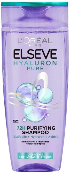 L'Oreal Elseve Șampon pentru rădăcini grase și vârfuri uscate Hyaluron Pure, 400 ml