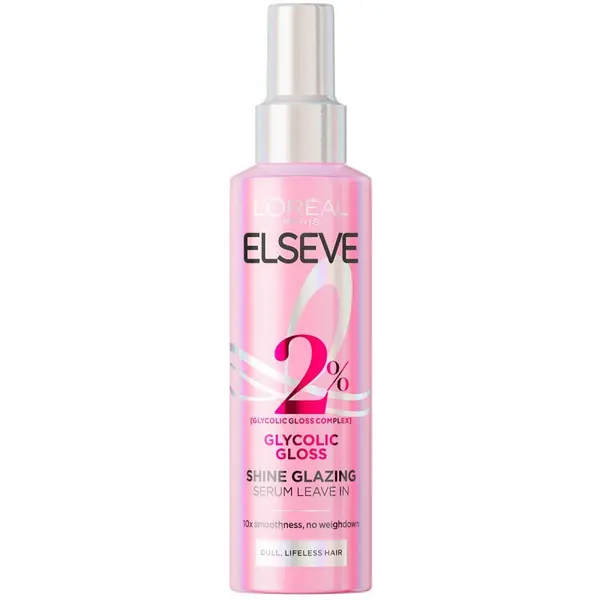 L'Oreal Paris Elseve Glycolic Gloss Leave-In Serum – Ser pentru păr, pentru mai multă strălucire Volum 150 ml