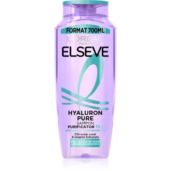 L’Oréal Paris Elseve Hyaluron Pure sampon hidratant pentru scalp gras și vârfuri uscate 700 ml