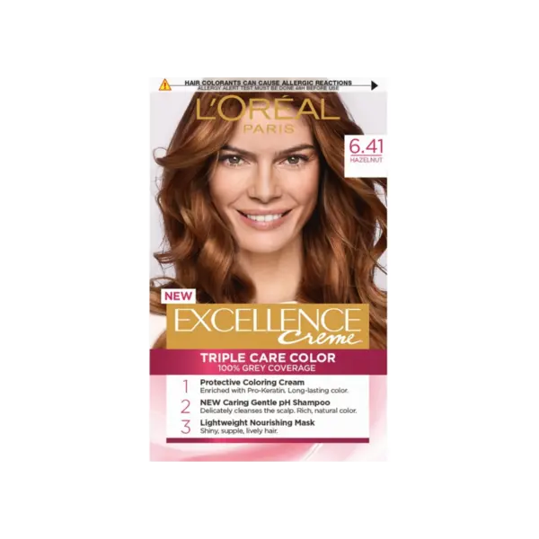 L'Oreal Paris Excellence 6.41 Alune Vopsea de păr Volum 6.41 Hazelnut