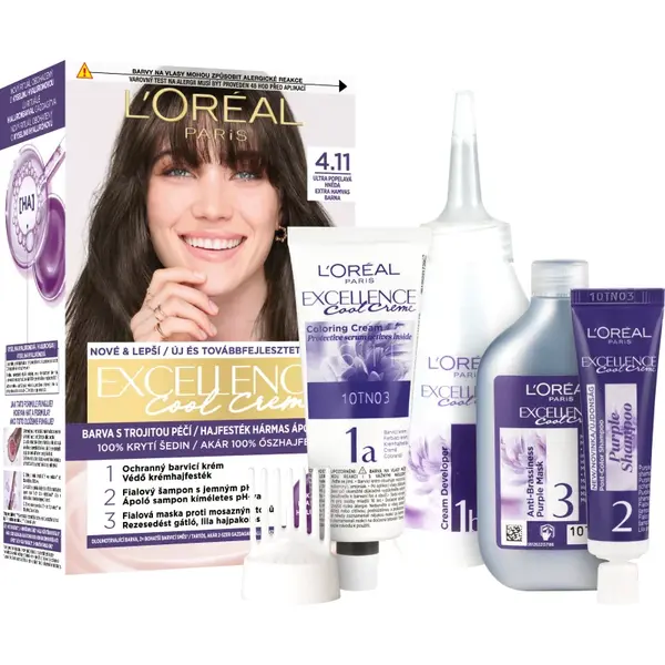 L’Oréal Paris Excellence Cool Creme culoare par culoare 4.11 Ultra Ash Brown 1 buc