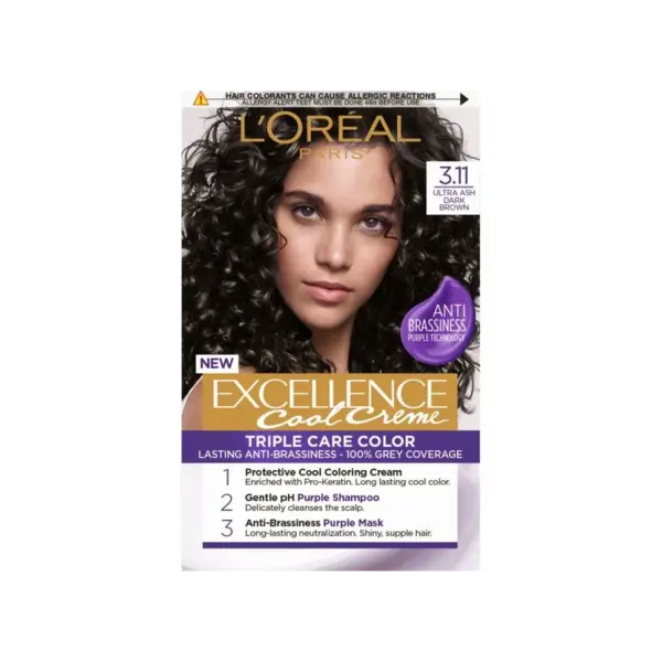 L'Oreal Paris Excellence Cool Hair Vopsea de par Volum 3.11 Ultra Ash Dark Brown