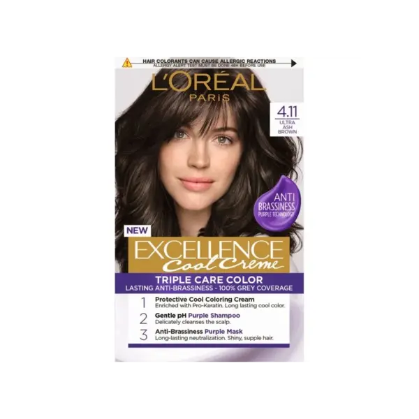L'Oreal Paris Excellence Cool Hair Vopsea de par Volum 4.11 Ultra Ash Brown