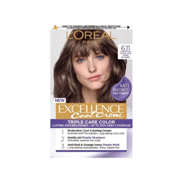 L'Oreal Paris Excellence Cool Hair Vopsea de par Volum 6.11 Ultra Ash Dark Blonde