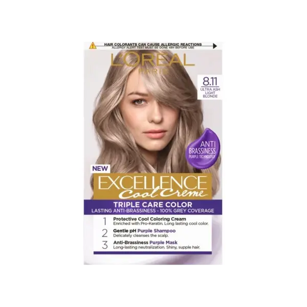 L'Oreal Paris Excellence Cool Hair Vopsea de par Volum 8.11 Ultra Ash Light Blonde