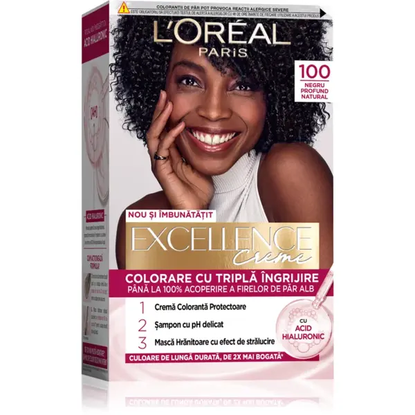 L’Oréal Paris Excellence Creme culoare par culoare 100 Negru Profund Natural 1 buc