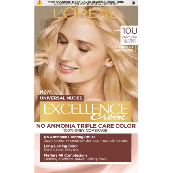L'Oreal Paris Excellence Universal Nudes Vopsea de păr Volum 10U Universal Lightest Blonde