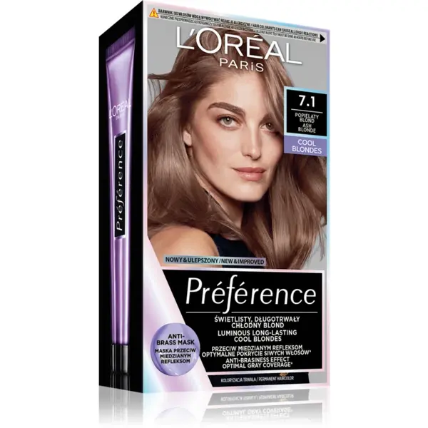 L’Oréal Paris Préférence culoare par culoare 7.1 Ashy Blond 1 buc
