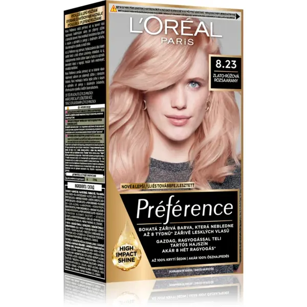 L’Oréal Paris Préférence culoare par culoare 8.23 Medium Rose Gold 1 buc