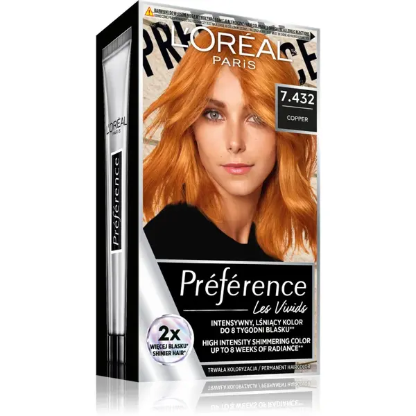 L’Oréal Paris Préférence Vivids culoare par culoare 7.432 copper 1 buc