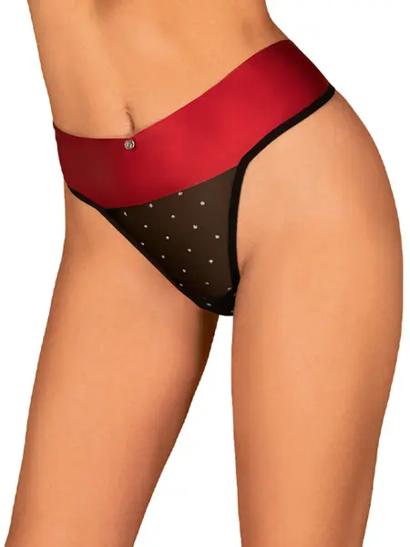 L/XL - Chilot din tul cu funda din satin Tienesy Rosu