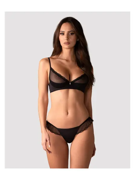 L/XL - Set negru sutien si thong