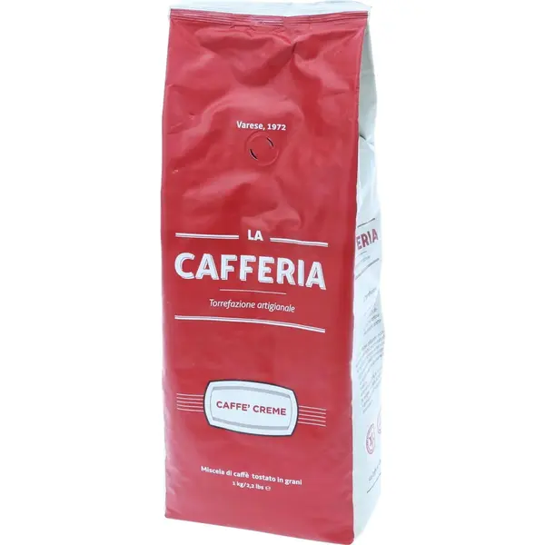 La Cafferia Cafea boabe La Cafferia Caffé Creme 00576887, Greutate 1kg, Prajire usoara, Arabica si Robusta, Optimizata pentru extractii lungi