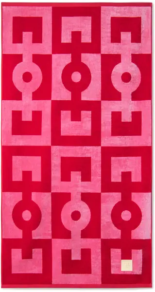 La Reina Home Prosop de plajă - Daytona, 100 x 180 cm, 100% bumbac, roz cu roșu