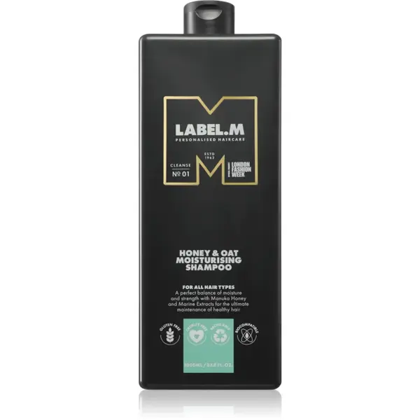label.m Honey & Oat sampon hidratant pentru utilizarea de zi cu zi 1000 ml