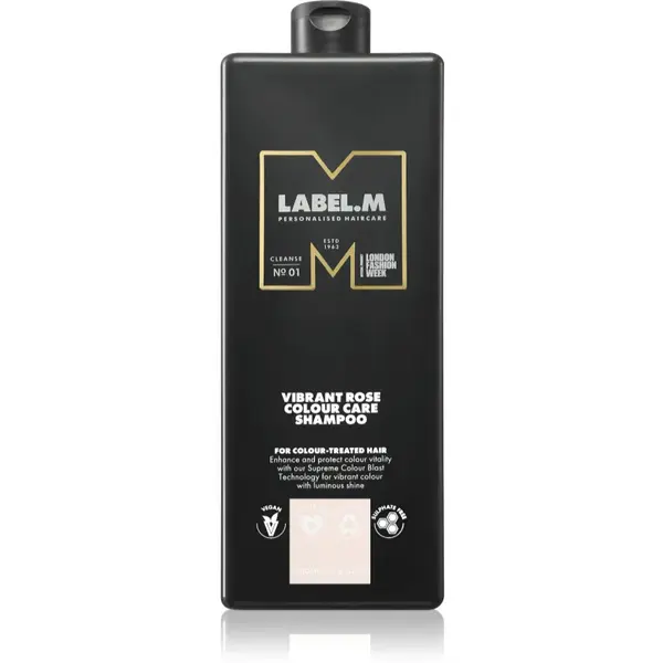 label.m Vibrant Rose Colour Care Shampoo sampon hidratant pentru par vopsit sau suvitat 1000 ml
