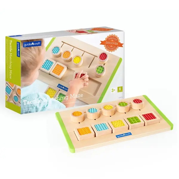 Labirint tactil de potrivire, din lemn, Guidecraft multicolor