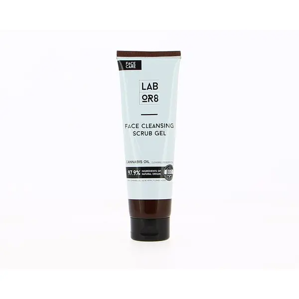 Labor8 Hemp face cleansing scrub gel Gel de curățare pentru exfoliant facial cu ulei de cânepă Volum 125 ml