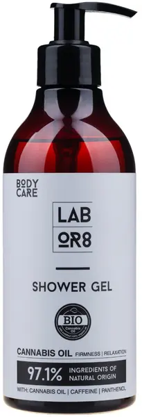Labor8 Hemp Gel de dus cu ulei de canepa, 380 ml