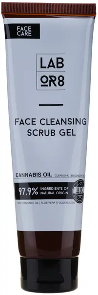 Labor8 Hemp Gel-scrub de curățare pentru față cu ulei de cânepă, 125 ml