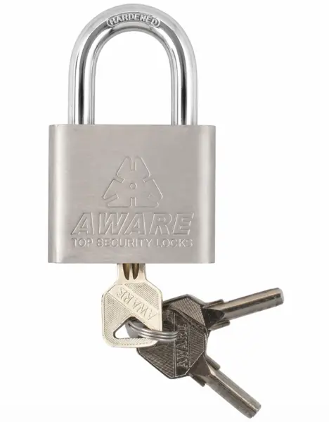Lacat de securitate AWARE 70 mm din otel calit cu 3 chei protectie maxima