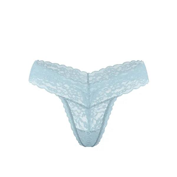 Lace thong panty - blue L