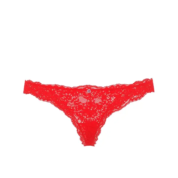 Lace thong panty - red L