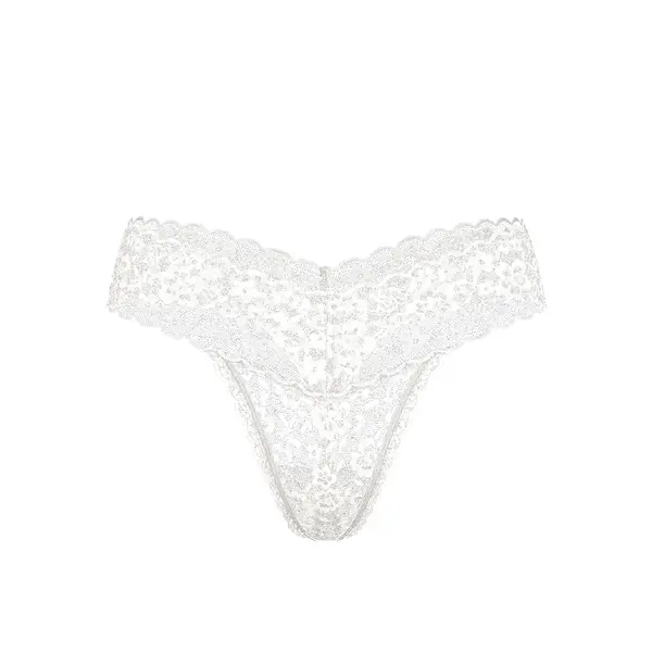 Lace thong panty - white / ivory M