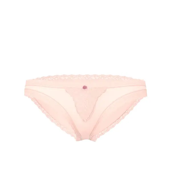 Lace-trim bikini panty - pink M