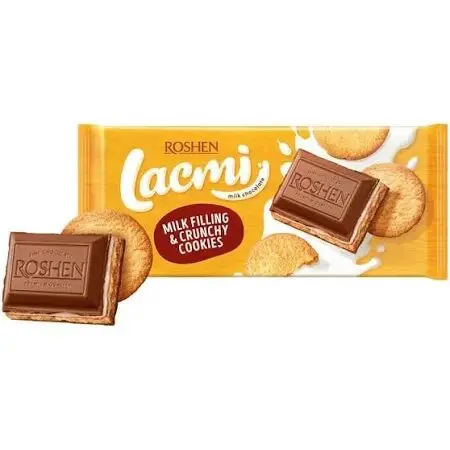 Lacmi ciocolata cu umplutura de lapte si cookies, Roshen, 100 g Engros