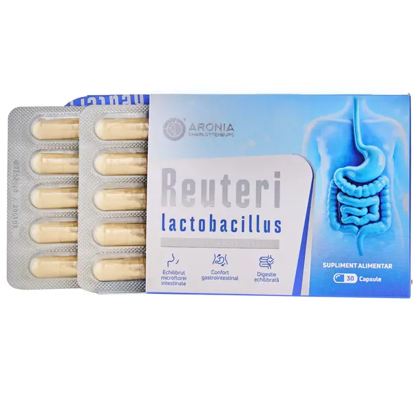 Lactobacillus Reuteri — probiotic concentrat cu 50 miliarde UFC, pentru digestie ușoară și floră intestinală echilibrată