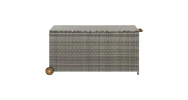 Lada depozitare gradina, gri deschis, 120x65x61 cm, poliratan