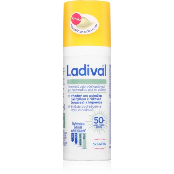 Ladival Sensitive gel-cremă cu efect de tonifiere pentru piele sensibila si inrosita SPF 50+ 50 ml