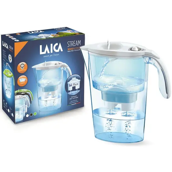 Laica Cana cu filtru de apa Laica Stream Line cu 1 + 1 insertie filtranta, 2.3L, Alb
