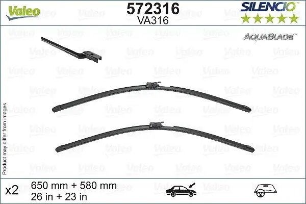Lama stergator fata (2buc) AquaBlade 650 580mm (varianta cu incalzire) potrivit MERCEDES GLE (C167), GLE (C292), GLE (V167), GLE (W166), GLS (X166), GLS (X167) 03.15-