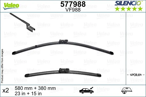 Lama stergator fata (2buc) Silencio 580 380mm potrivit NISSAN JUKE 08.19-